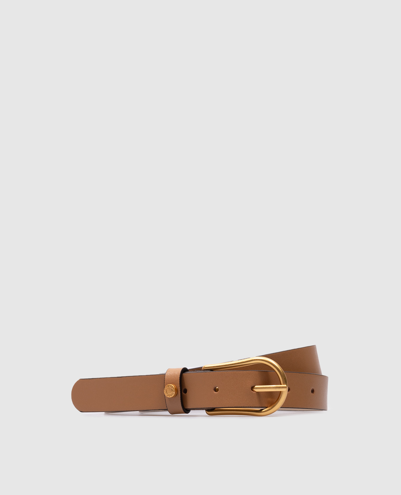

Brown leather belt with logo engraving Gianni Chiarini