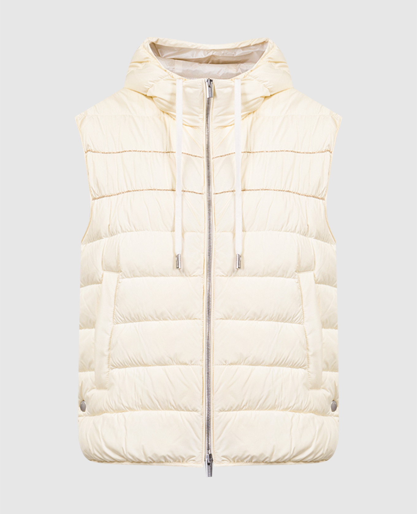 Yellow down vest with monil chain Peserico