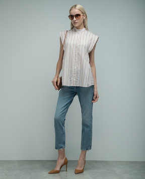 Dondup Pink striped top DC231EF0135D002