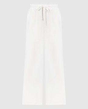 Twinset White sweatpants with logo embroidery 241TP2671