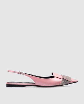 Sergio Rossi Paris pink crystal slingbacks B07710MAFT72