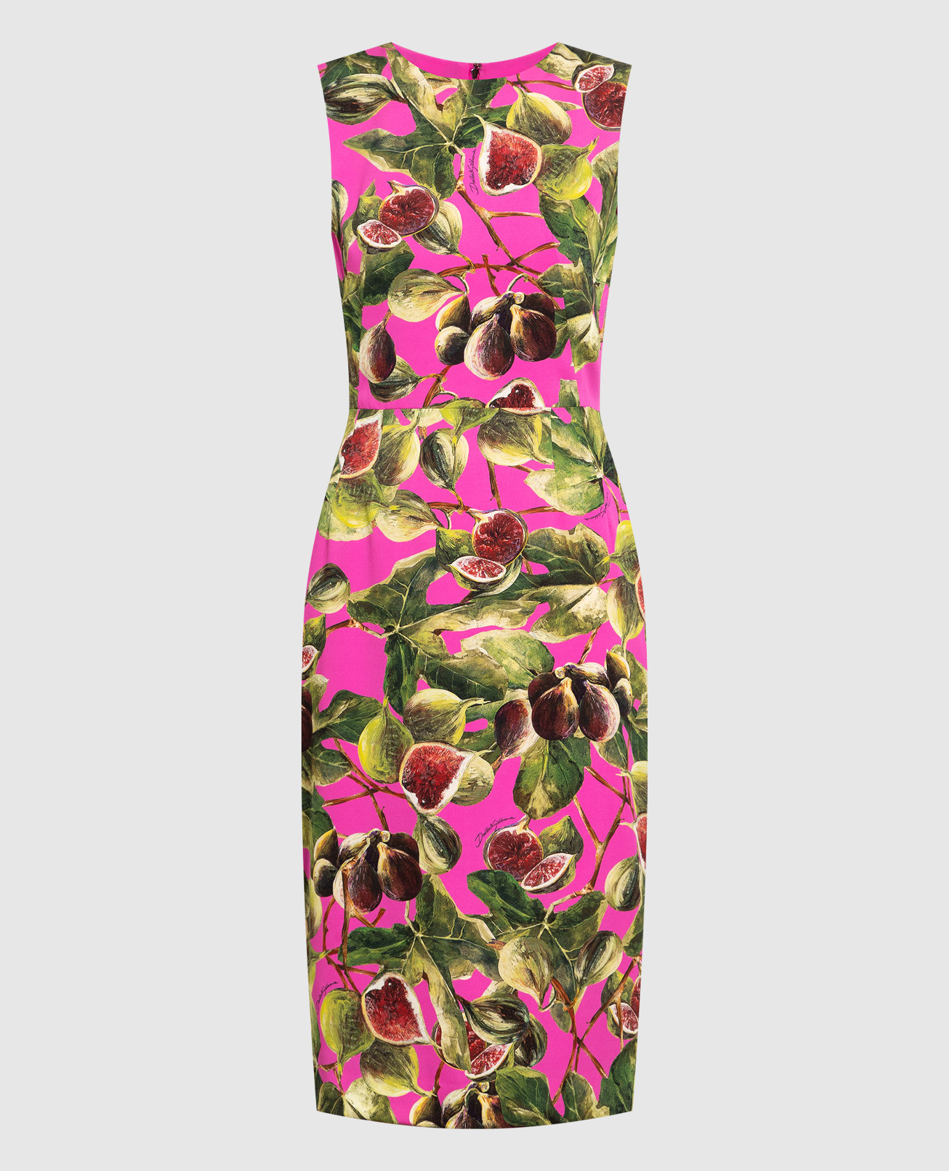 

Silk dress in fig print Dolce&Gabbana, Pink