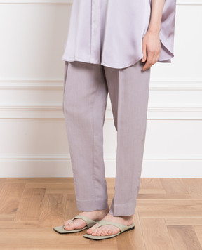 Brunello Cucinelli Purple pants with a monil chain MH126P8292