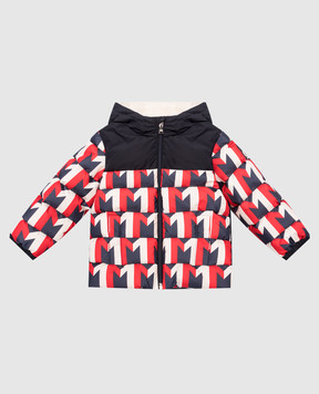 Moncler ENFANT Children's blue down jacket with monogram logo print 1A000405972W