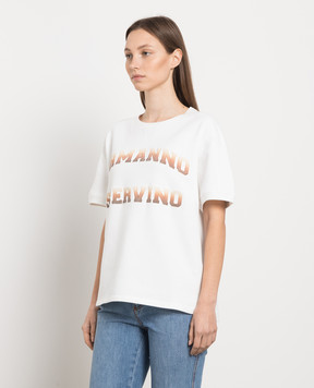 Ermanno Scervino White t-shirt with textured logo D425L327RSAFBC