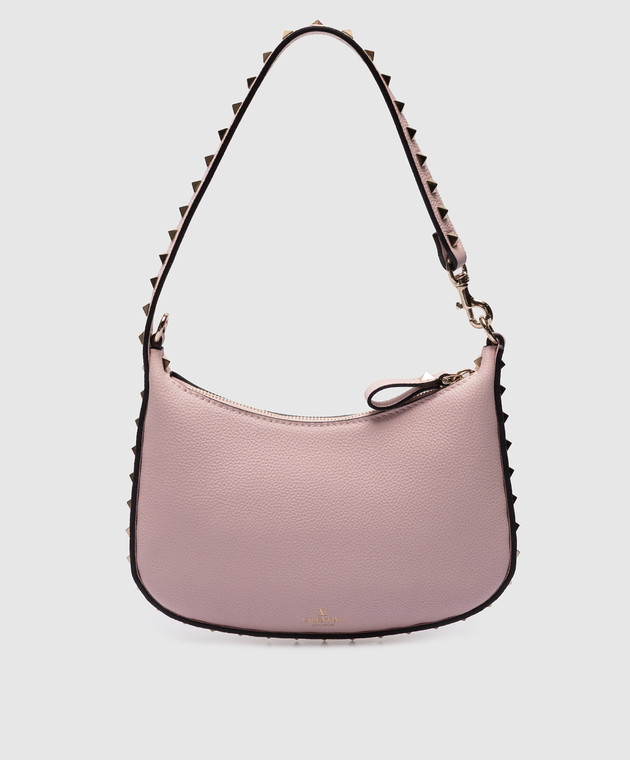 Valentino - Mini Rockstud pink leather hobo bag 3W0P0Z66TAG