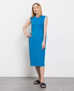Max Mara Sportmax Plana blue jacquard dress PLAVA