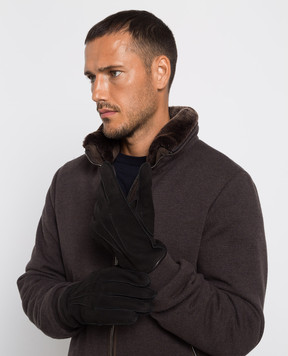 MooRER Black leather gloves Halvard-nk HALVARDNK