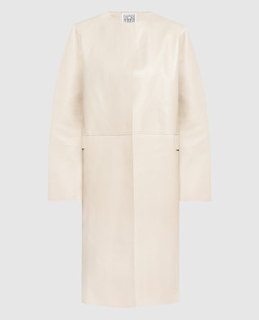 Toteme Beige leather coat 2331050610