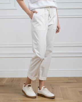 Peserico White pants with lapels P04892L1