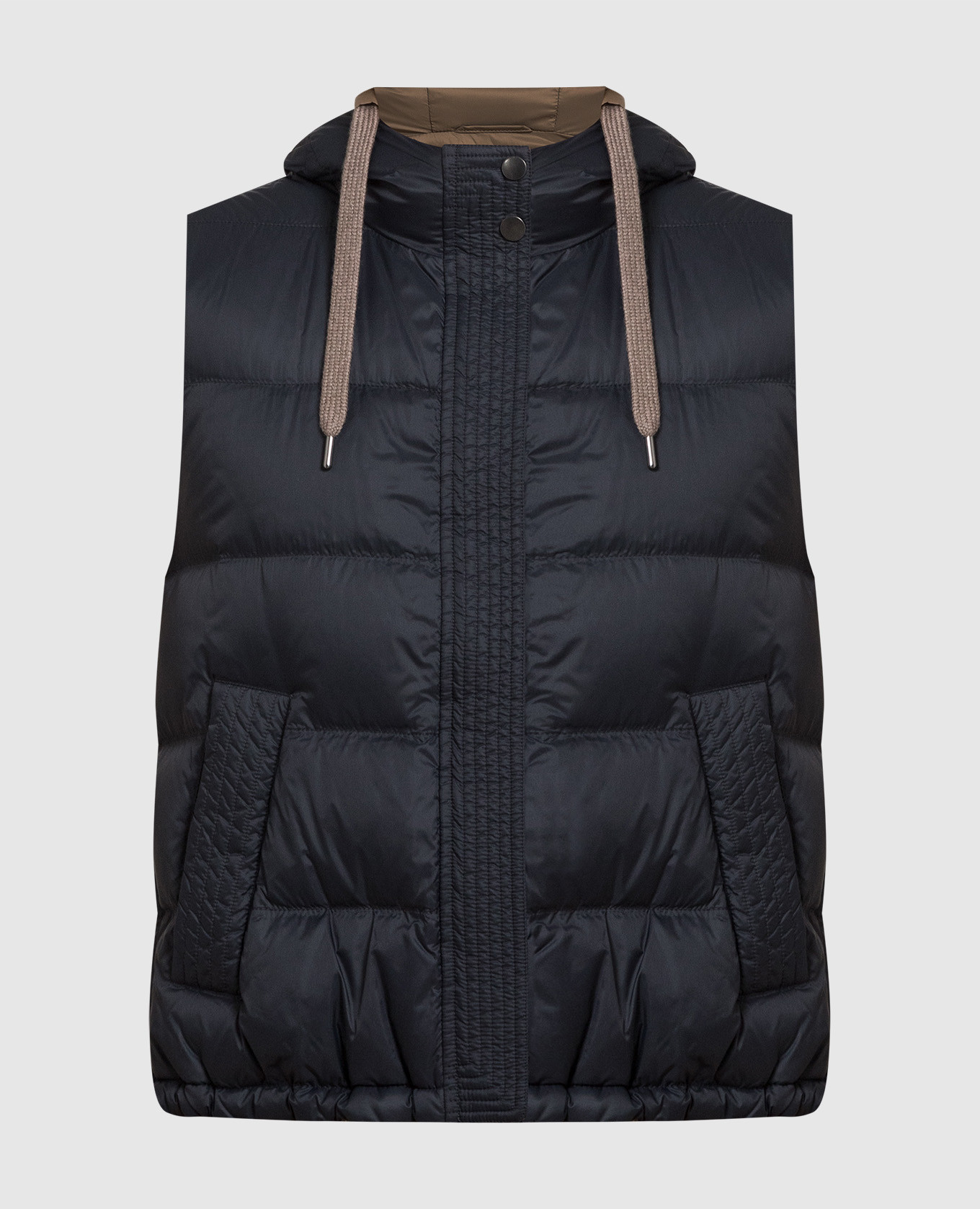 

Blue down vest with monil chain Brunello Cucinelli, Синий