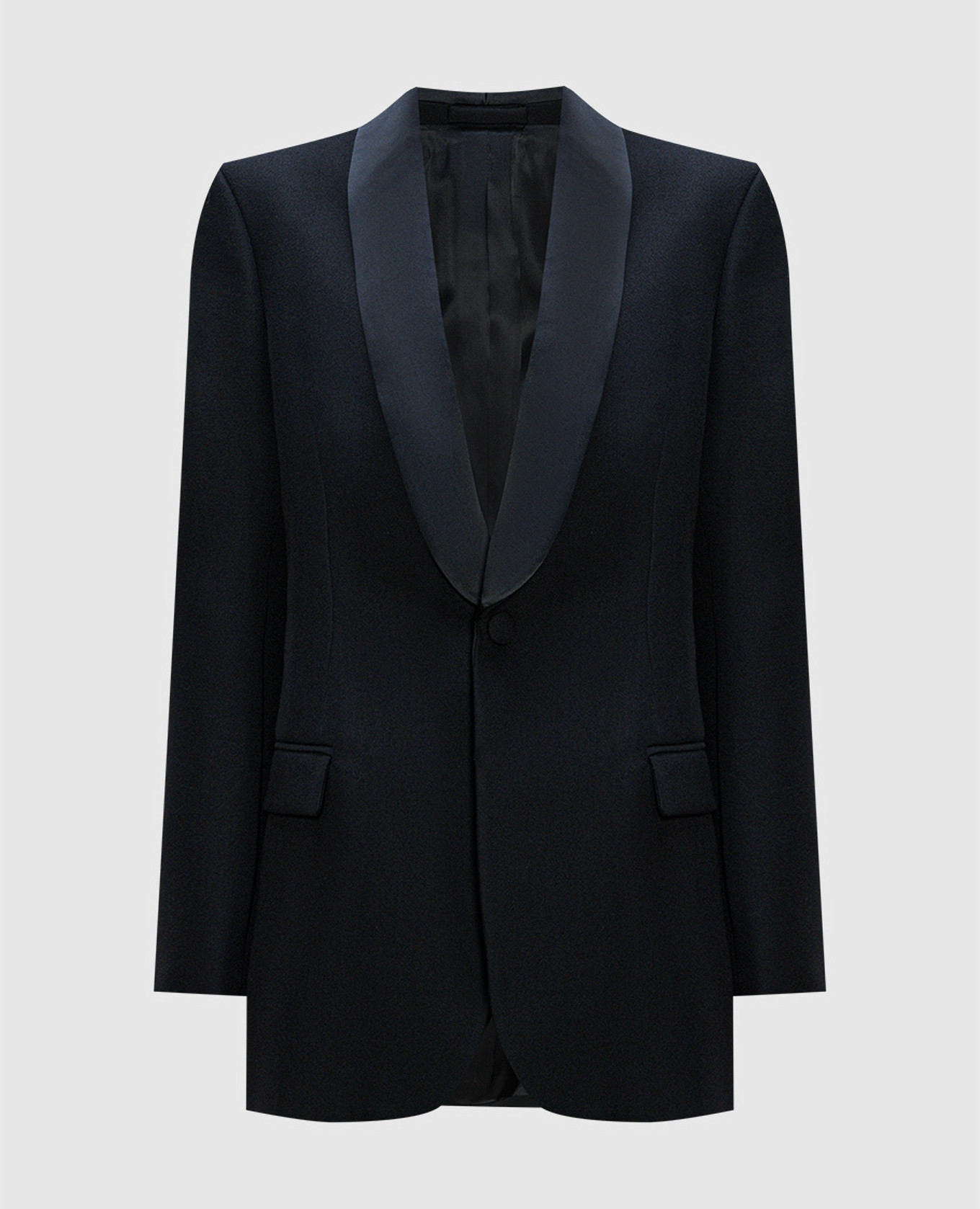 

Black wool jacket with a combination of different textures WARDROBE.NYC
