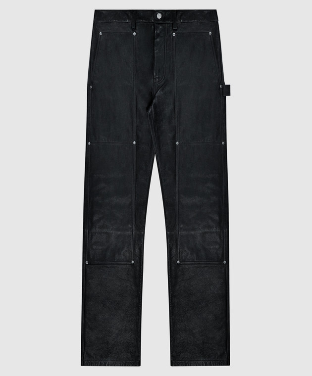Helmut Lang - Black leather pants with a vintage effect N07HM202