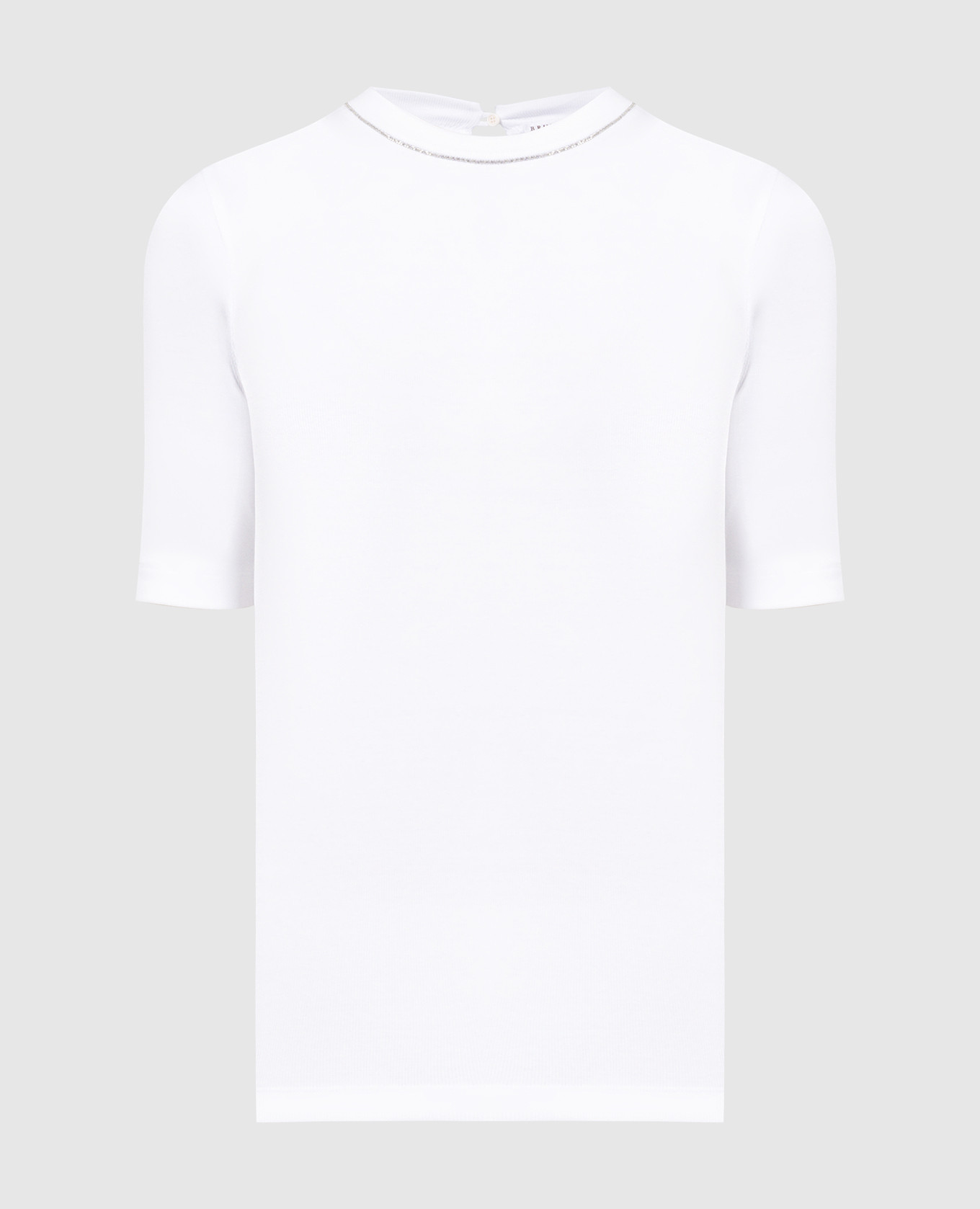 

White t-shirt with a scar with a monil chain Brunello Cucinelli