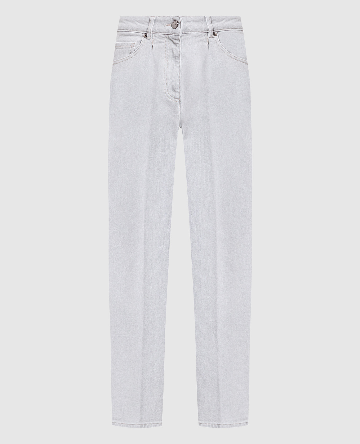 

Blue mom jeans with logo patch Peserico, Голубой