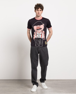 Dolce&Gabbana Black t-shirt with a print G8IR4THH7E4