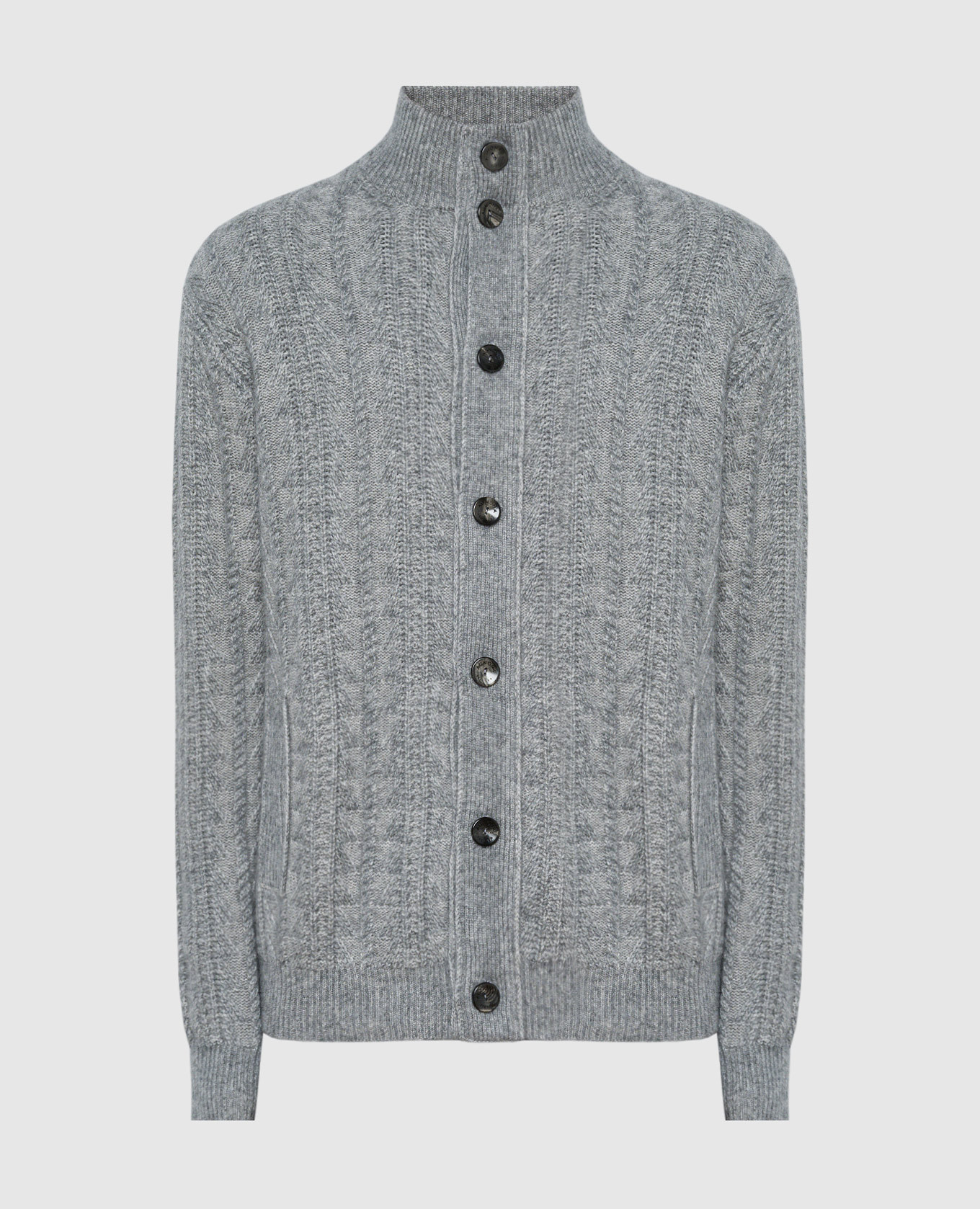 

Gray cardigan made of cashmere and silk in a textured pattern Agnona, Серый
