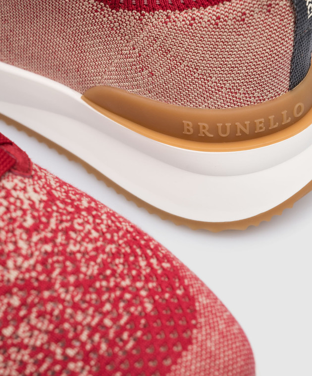 Brunello Cucinelli - Red sneakers with a textured logo