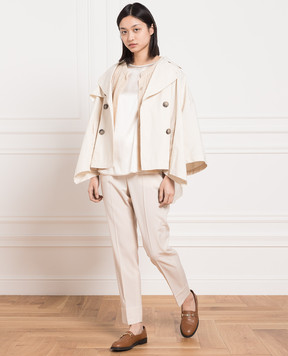Peserico Beige wool pants with lapels P04571Z02008