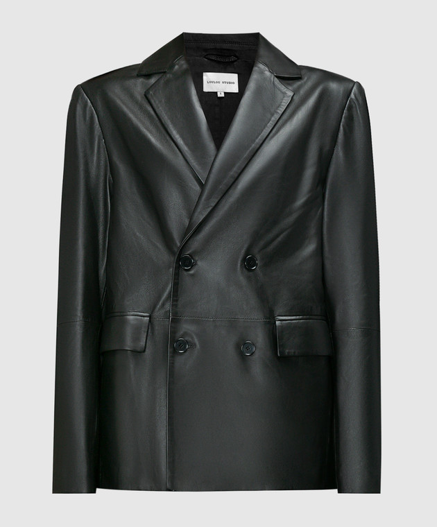 Lou Lou Studio - Black Davao Double Breasted Leather Jacket DAVAO