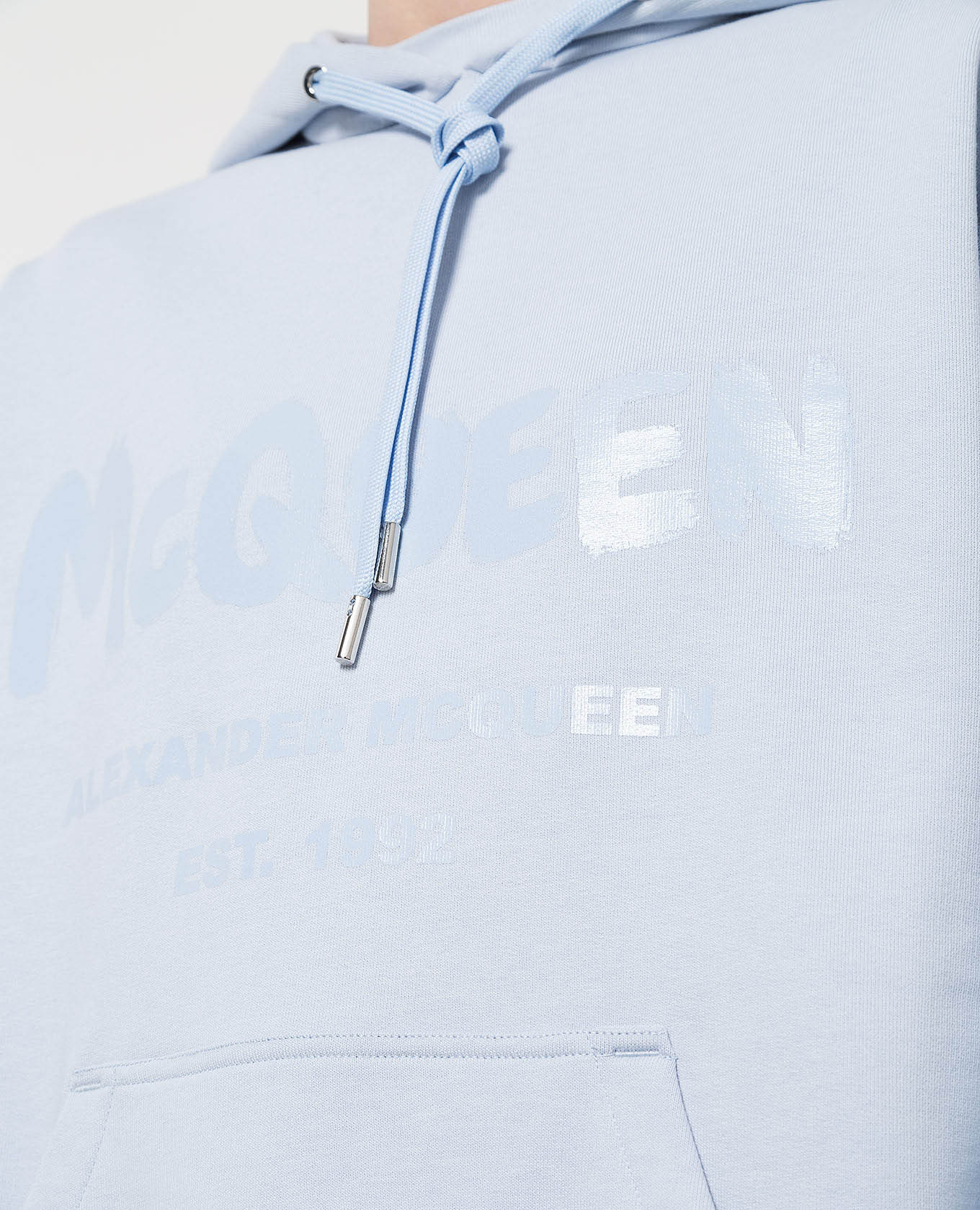 Blue McQueen Graffiti Print Hoodie Alexander McQueen 5