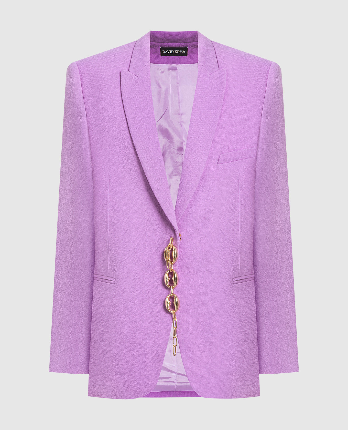 

Purple wool jacket with a chain David Koma, Violet