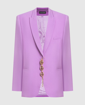 David Koma Purple wool jacket with a chain SS23DK11TJ