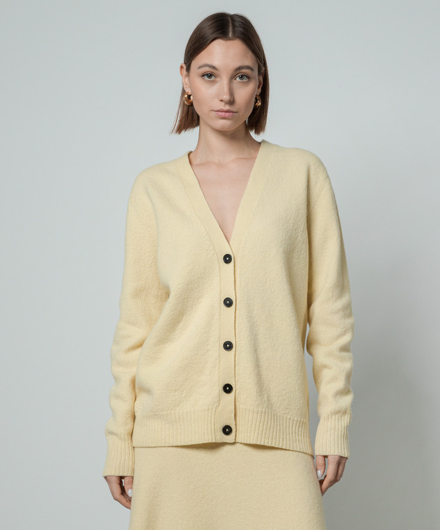 Jil Sander - Yellow woolen cardigan J01HP0002J14603 - shop with