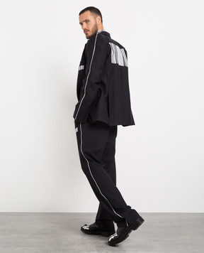 VTMNTS Black wool blazer with contrasting print VL12JA900B