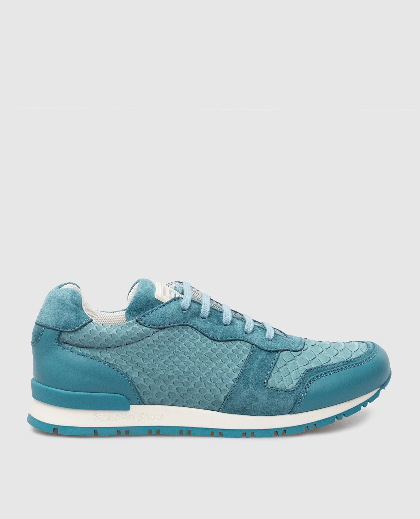 Children's turquoise leather sneakers stefano ricci