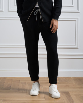 Brunello Cucinelli Black cashmere joggers M22704859G