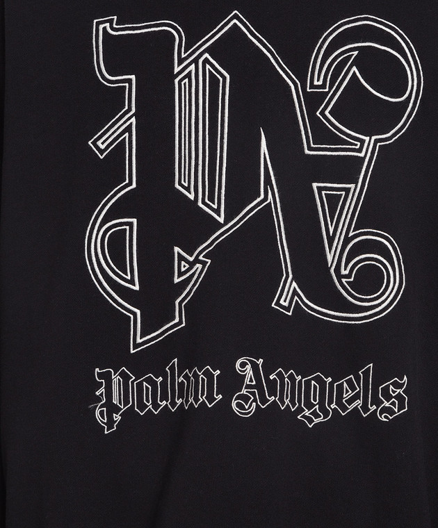 Palm Angels - Black hoodie with a vintage effect and logo