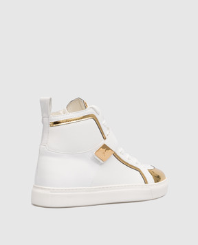 Giuseppe Zanotti Zenas white high top with metallic logo RW20063