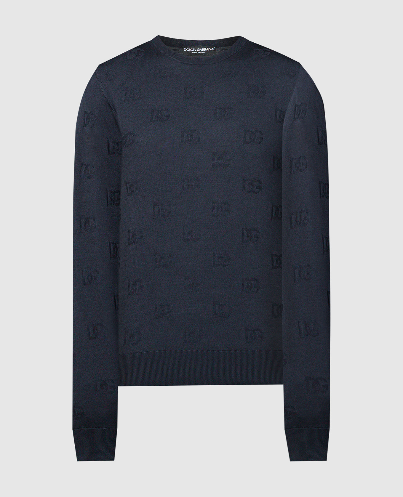 

Blue jumper made of silk with a logo pattern Dolce&Gabbana