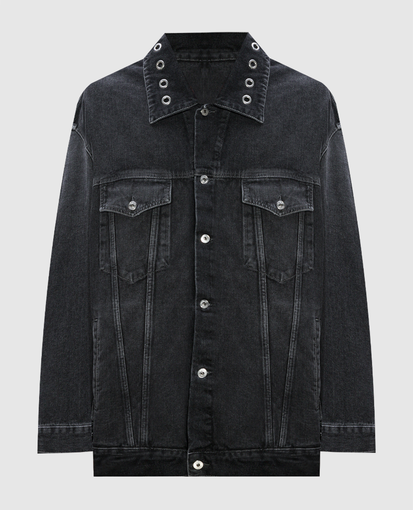 

Gray denim jacket with eyelets Off-White, Grey