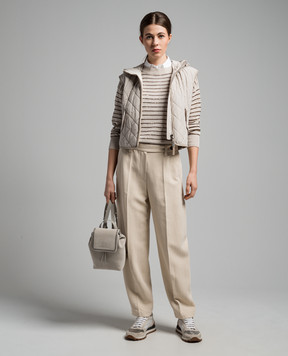 Brunello Cucinelli Beige pants with linen MH579P8607