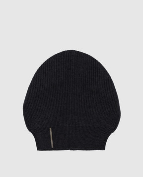 Peserico Blue cap made of wool, silk and cashmere with a monil chain S36151F12K09018