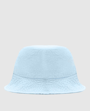 Vilebrequin Blue linen panama with logo embroidery BOHH3U10