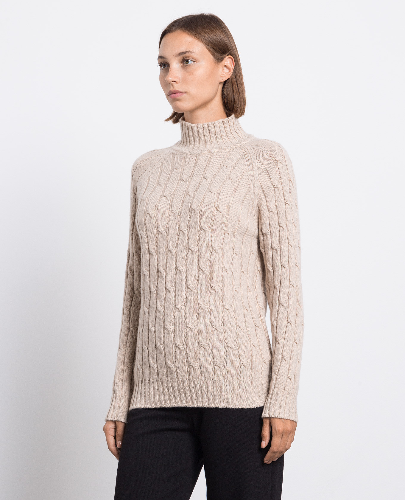 Beige sweater made of cashmere in a textured pattern Babe Pay Pls 3