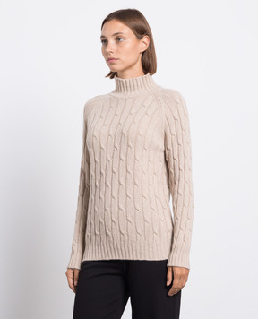 Babe Pay Pls Beige sweater made of cashmere in a textured pattern MD9701305341TR