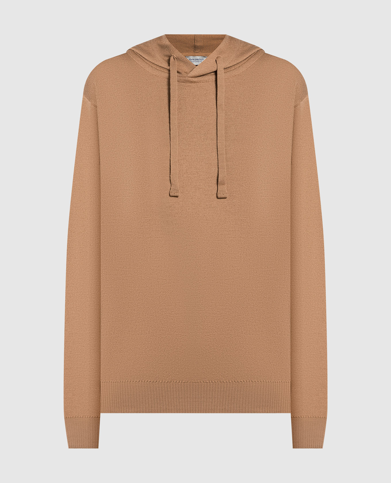 

Rae Brown Wool Hoodie John Smedley