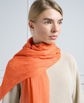 COLOMBO Orange print cashmere and silk scarf S201370X2002702U