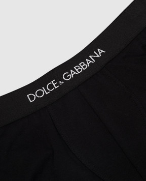 Dolce&Gabbana Children's set of black boxer briefs with a logo L4J701G7OCT