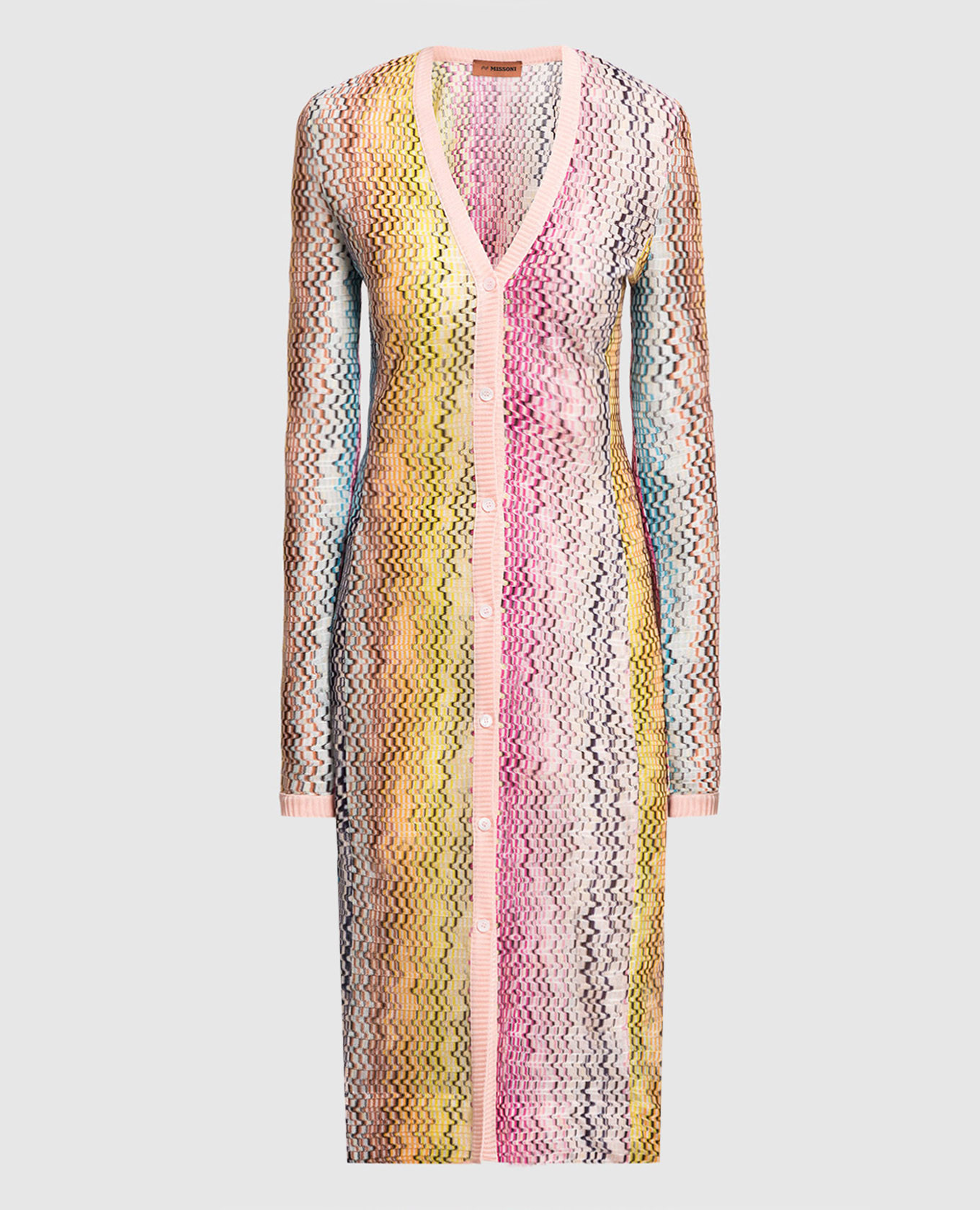 Pink cardigan in an abstract pattern missoni