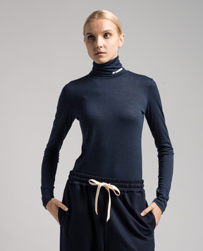 Jil Sander Blue golf with logo print J40GC0020J70021