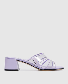 Sergio Rossi Purple Lunettes mules with transparent inserts B02030MFI503