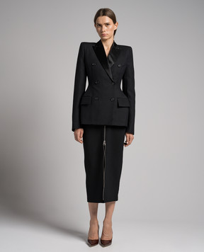 Khaite Pepita black pencil skirt 41024070W4070