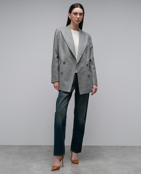Ballantyne Gray double-breasted woolen jacket BLJ016DWR05