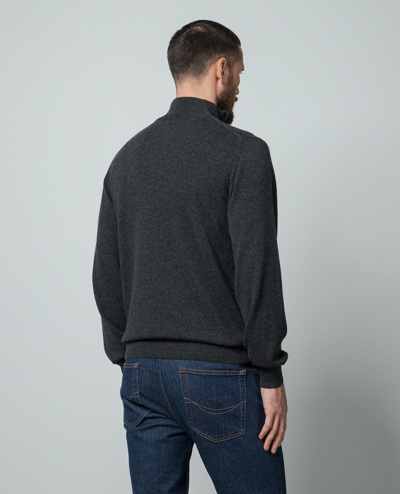 

Gray cashmere jumper with zipper Cashmere&Whiskey, Grey