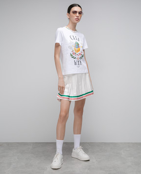 Casablanca White silk mini skirt WF23SK03201